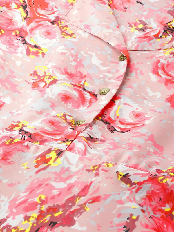 Pink_Floral_Printed_Shirt_Collar,Puff_Sleeves_Maxi_Dress